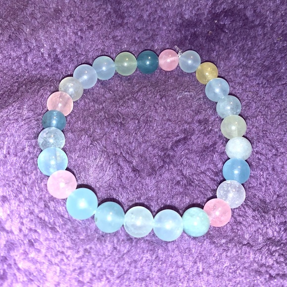 🪬2/$20🪬New 8mm Nat Morganite Stretch Bracelet (Fits a Larger Wrist 7.5-9”) - Picture 2 of 16